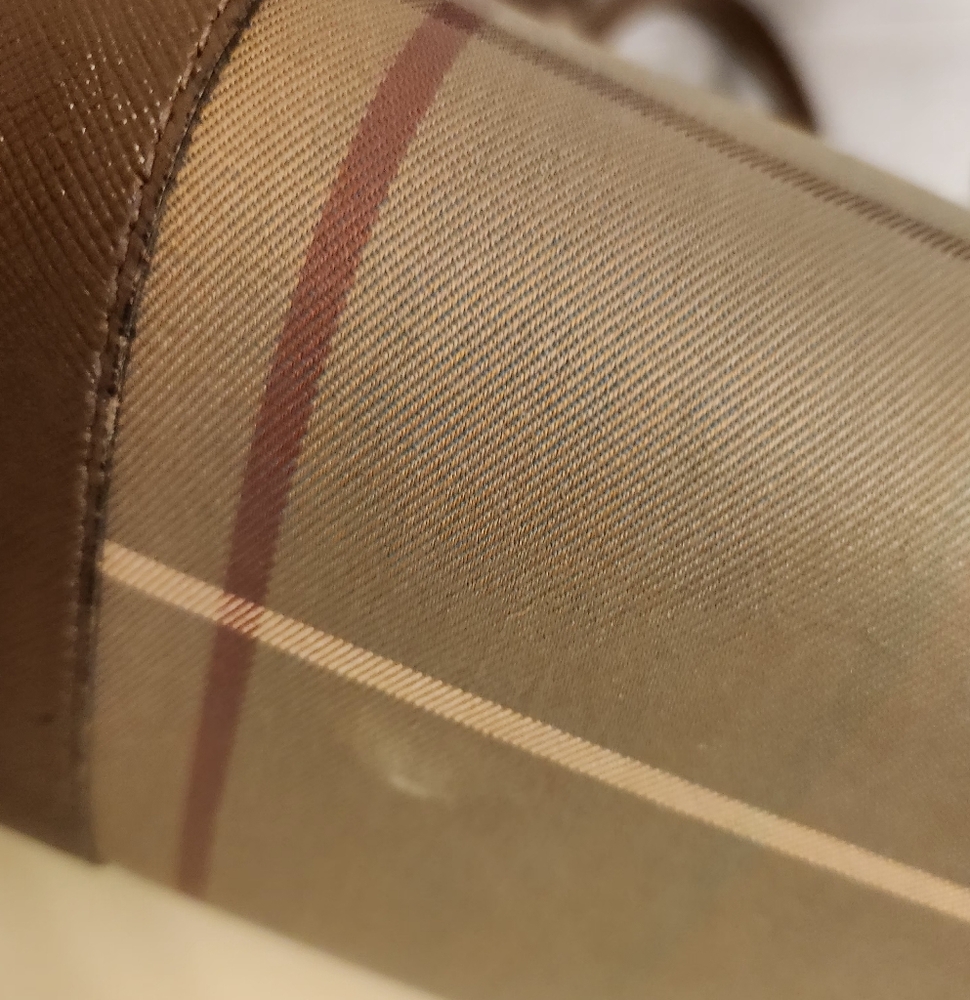Burberrys Brown Nova Check Plaid Canvas And Leather Bag. Gorgeous Vintage Bag! - Picture 11 of 16